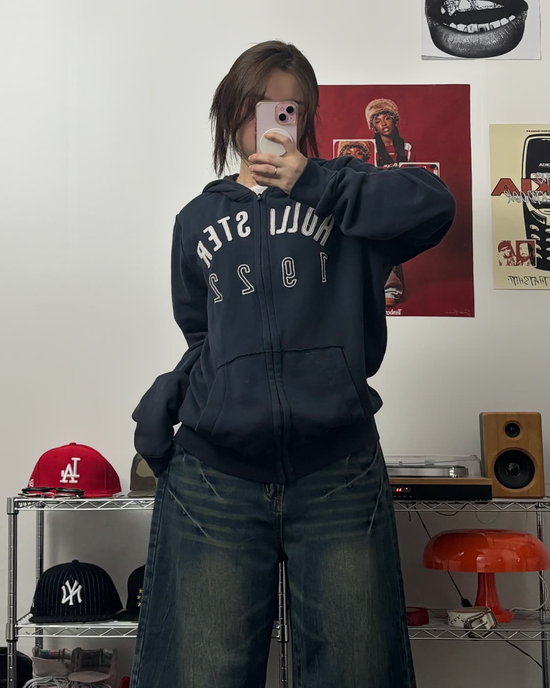 홀리스터 아치로고 네이비 후드집업 상품이미지4