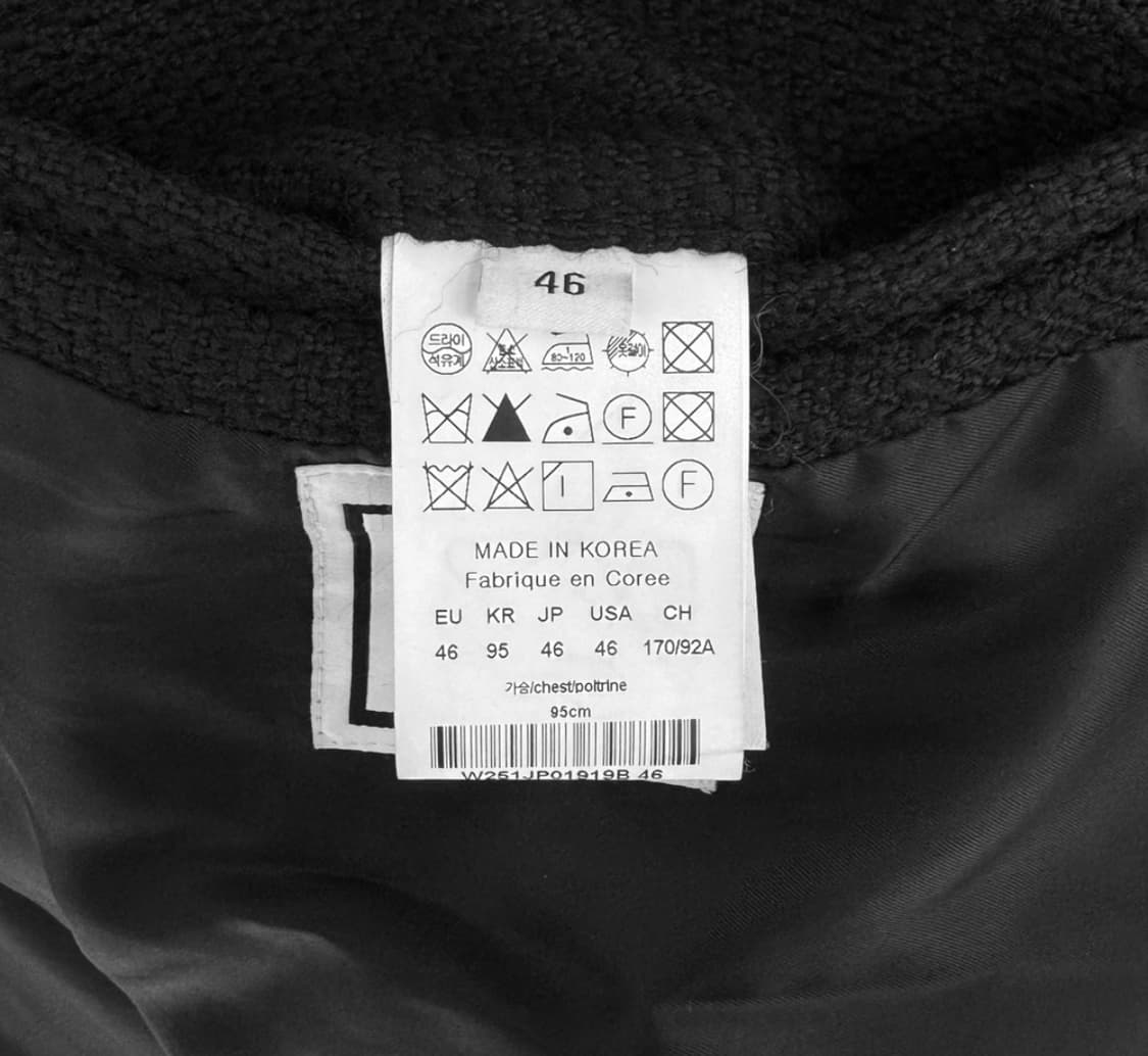 [44] 우영미 남성 25ss 트위드 집업 자켓 블랙 상품이미지8