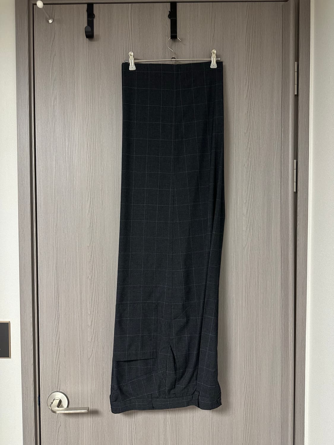 (1, 명작) 웨이비니스 딥 원턱 울 체크 트라우저 블루 체크 상품이미지2