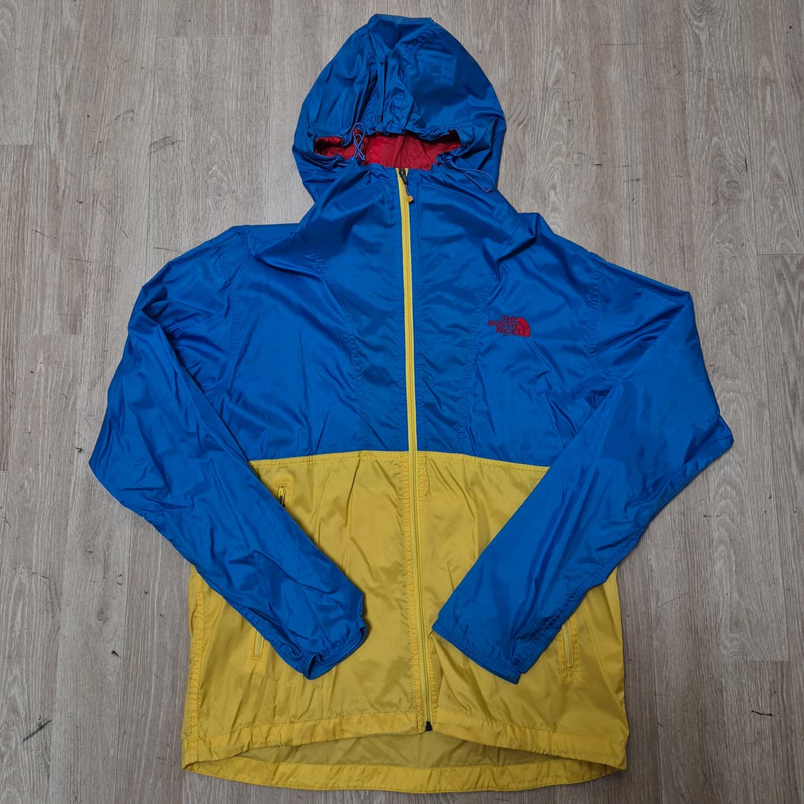 노스페이스 컴팩트 후드 블루/옐로우 바람막이 자켓 상품이미지1