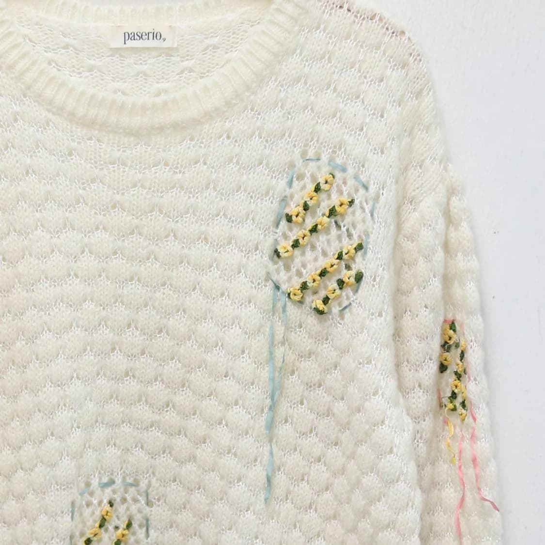 PASERIO 플라워 짜임 울 혼방 니트 60199 상품이미지5
