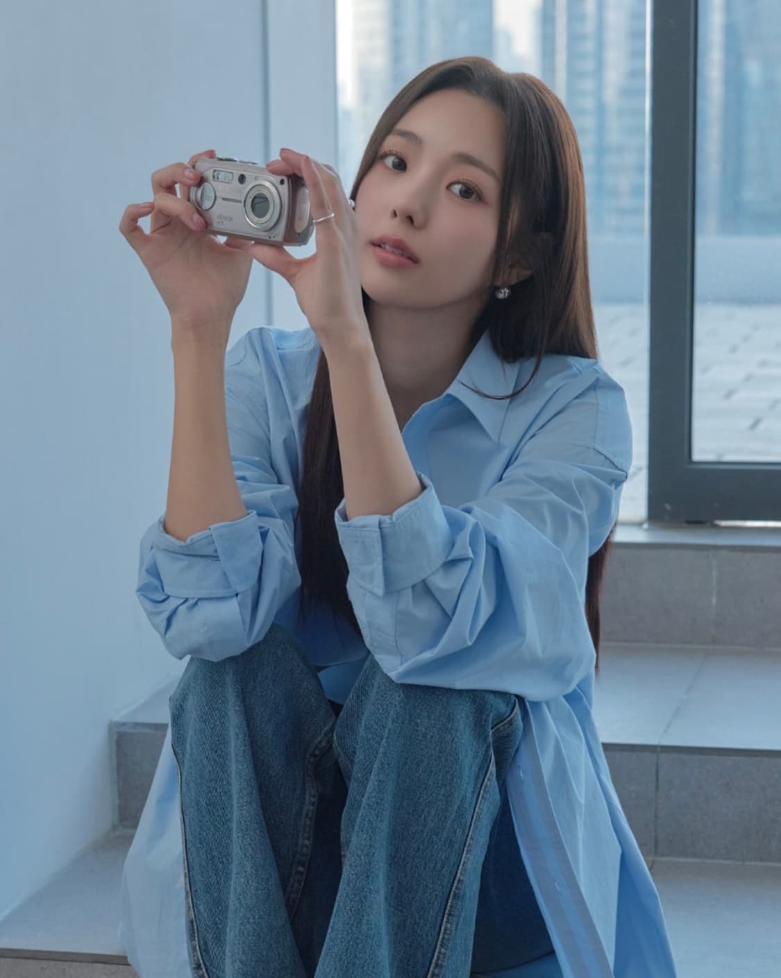 시티브리즈 코튼릭렉스드 스카이블루 셔츠 상품이미지4