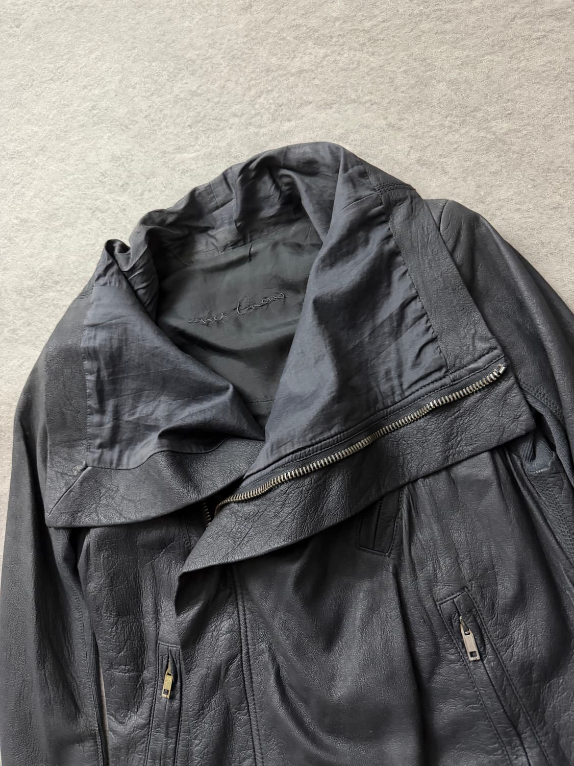 릭오웬스 하이넥 램스킨 자켓 상품이미지5