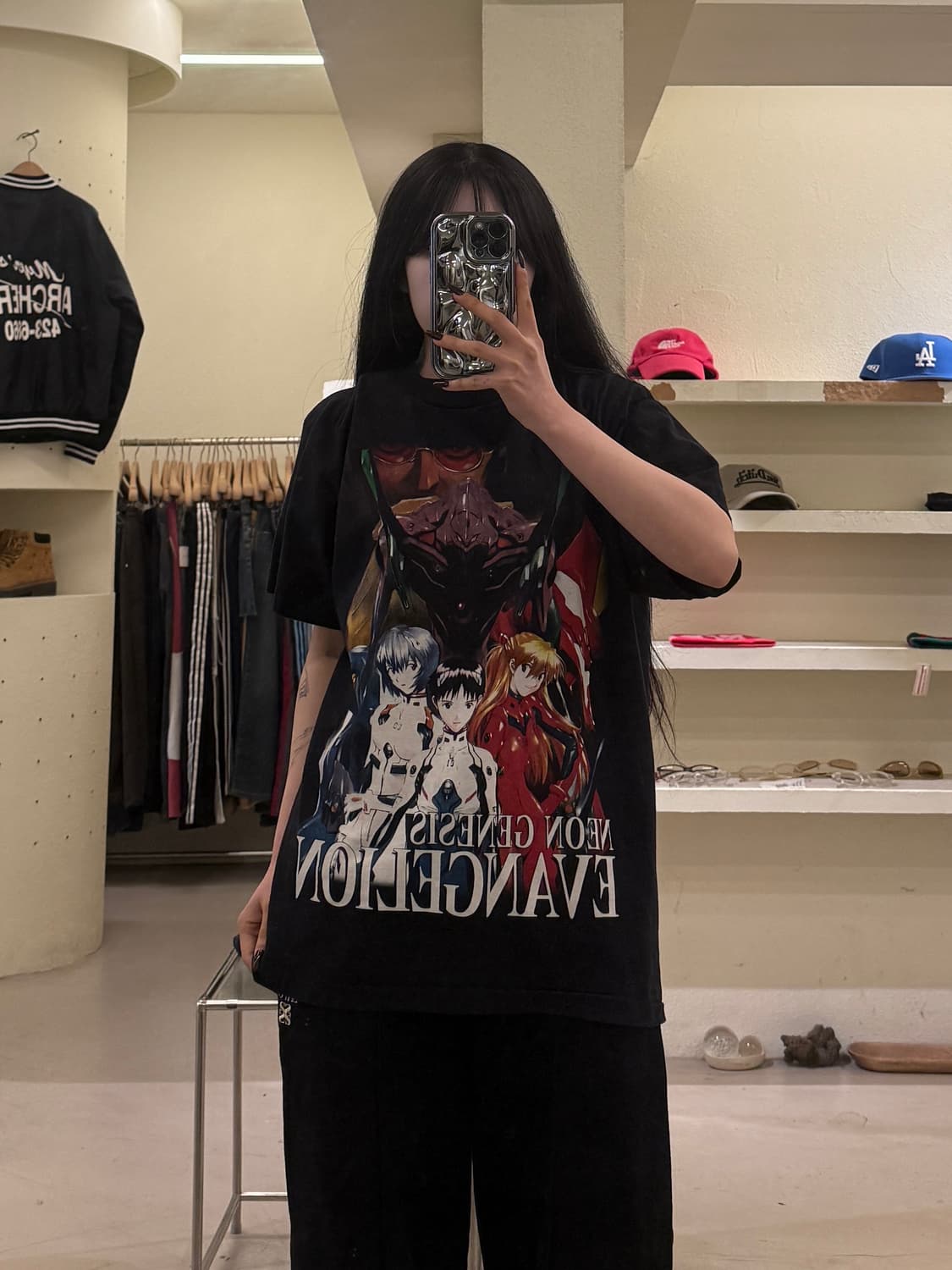 빈티지 에반게리온 프린팅 반팔 티셔츠 U1492 상품이미지1