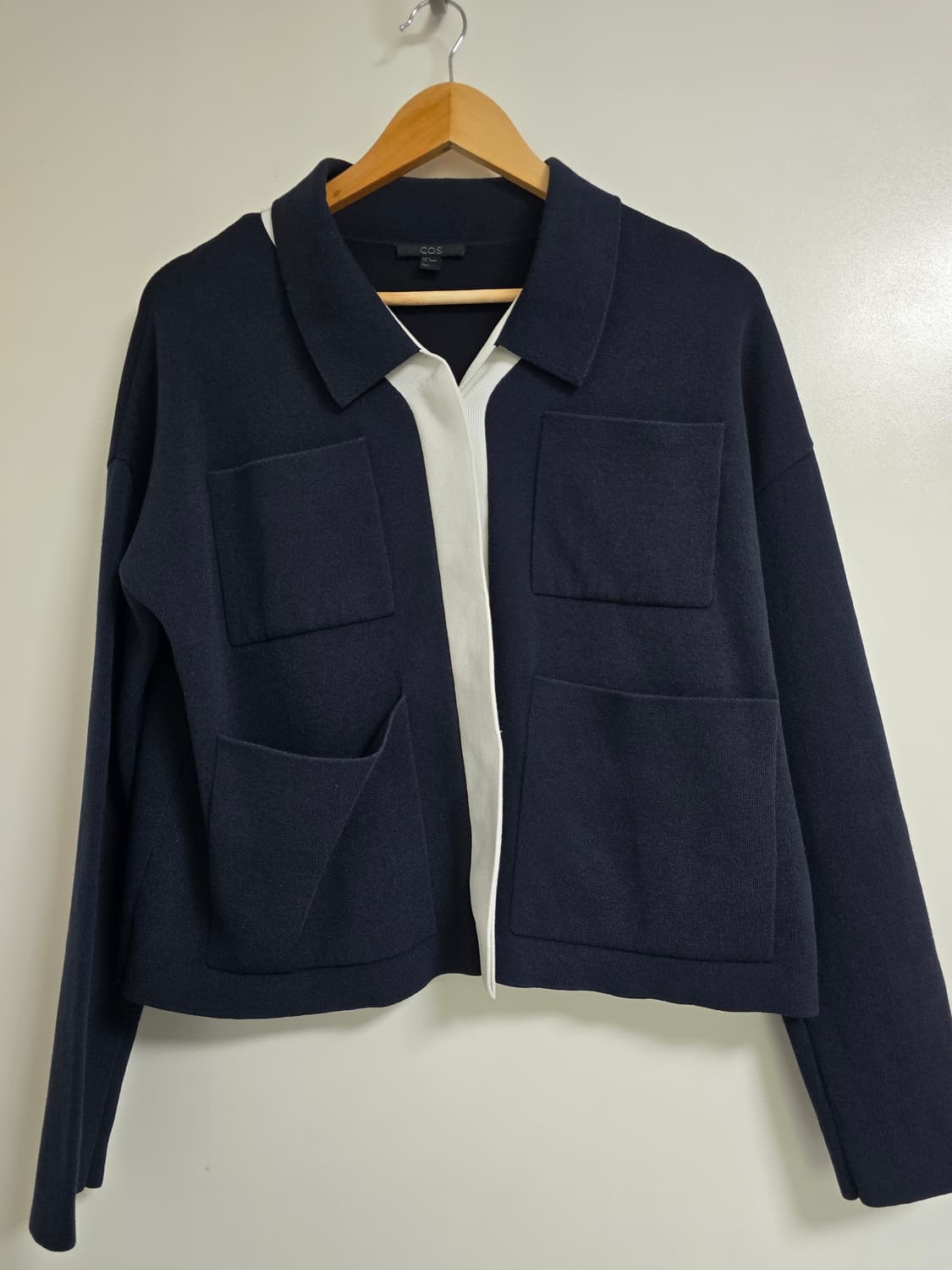 코스 COS 네이비 투톤 가디건 재킷 상품이미지2