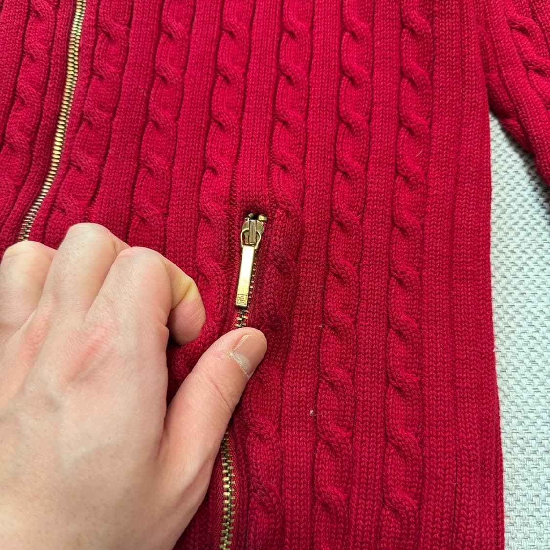 랄프로렌 케이블 니트 집업 상품이미지2