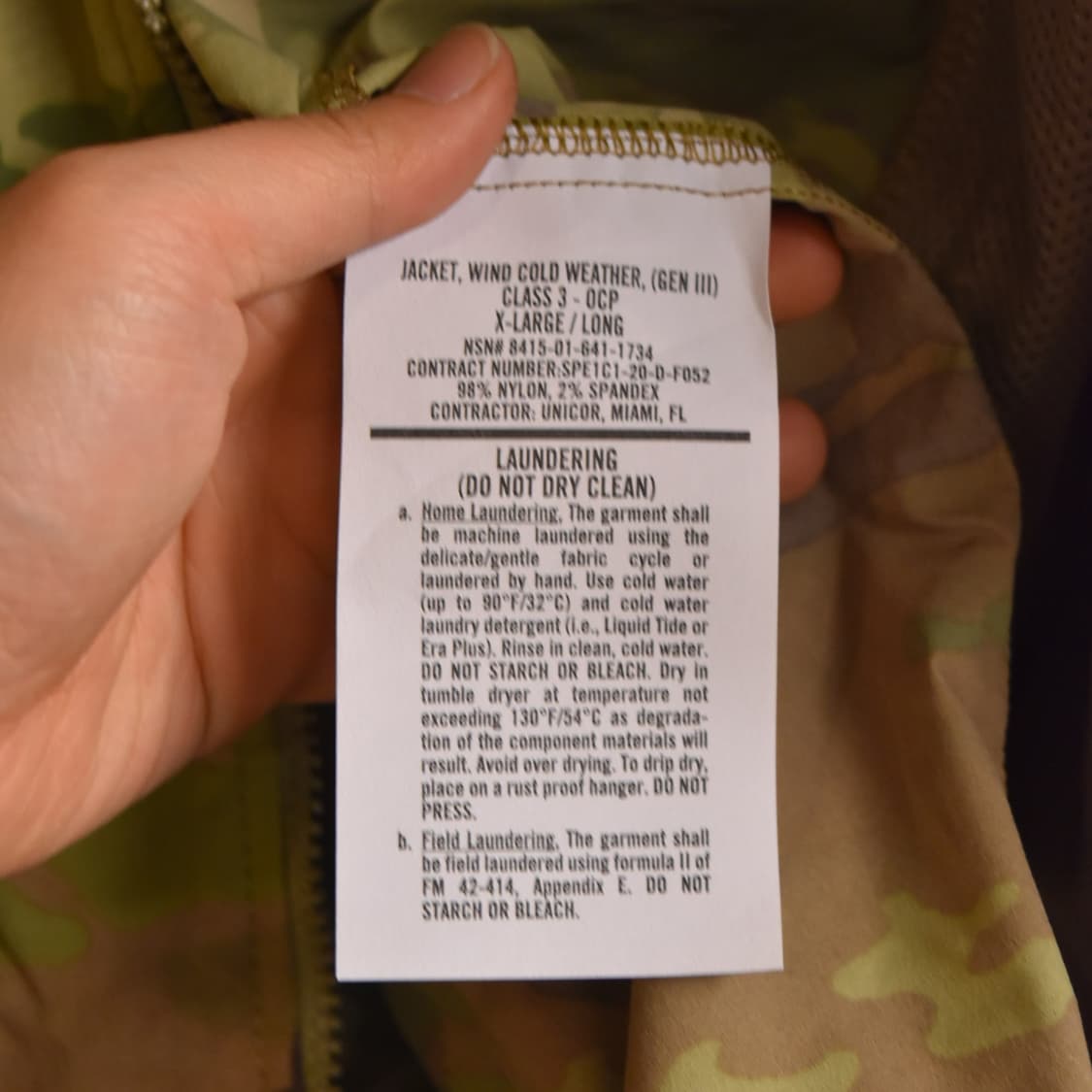 미군 오리지널 멀티캠 윈드셔츠 XLL 미사용품 상품이미지4