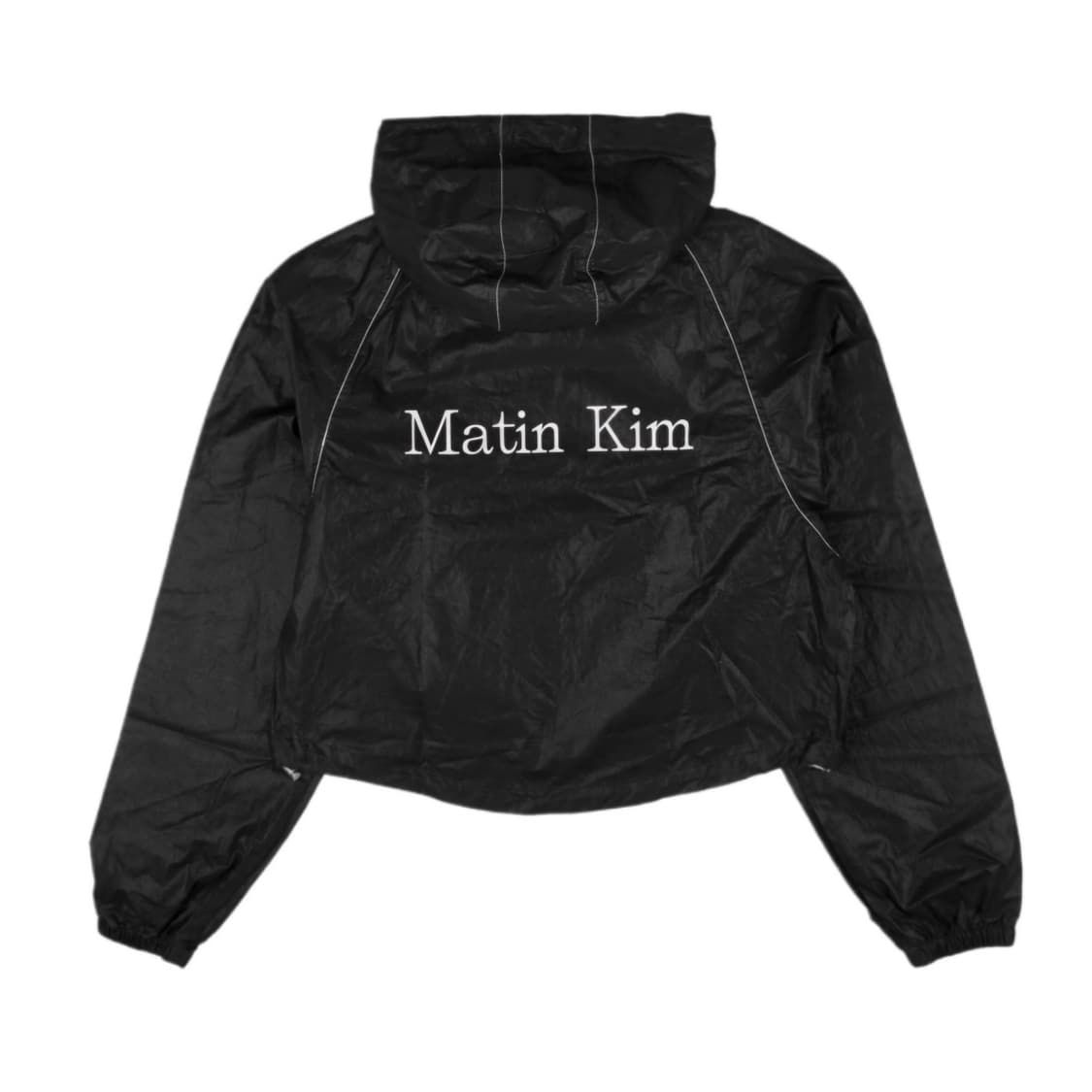마뗑킴 마뗑 크롭 후디 코팅 점퍼 네이비 상품이미지1