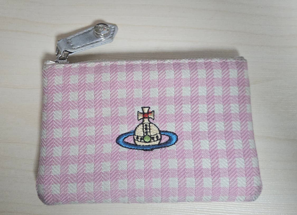 비비안웨스트우드 카드 체크무늬 코튼 지갑 상품이미지1