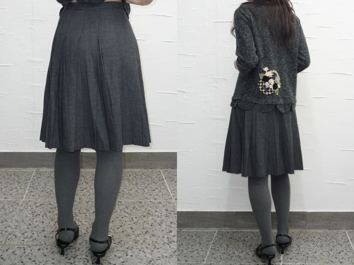 charcoal pleated midi skirt 상품이미지2