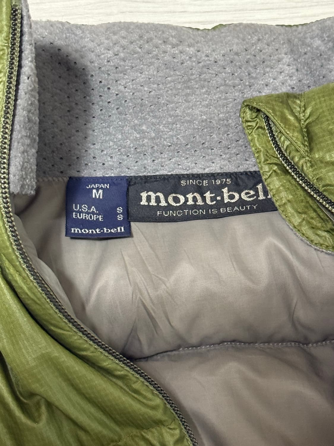 (M) 몽벨 알파인 일본 빈티지 경량 다운 그린 상품이미지2