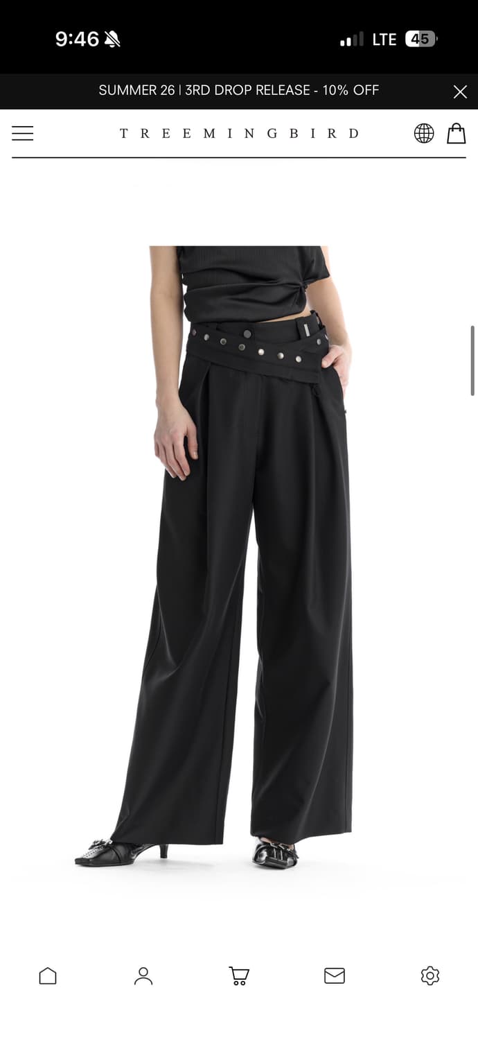 트리밍버드 Removable Snap Belt Pleated Pants  상품이미지2