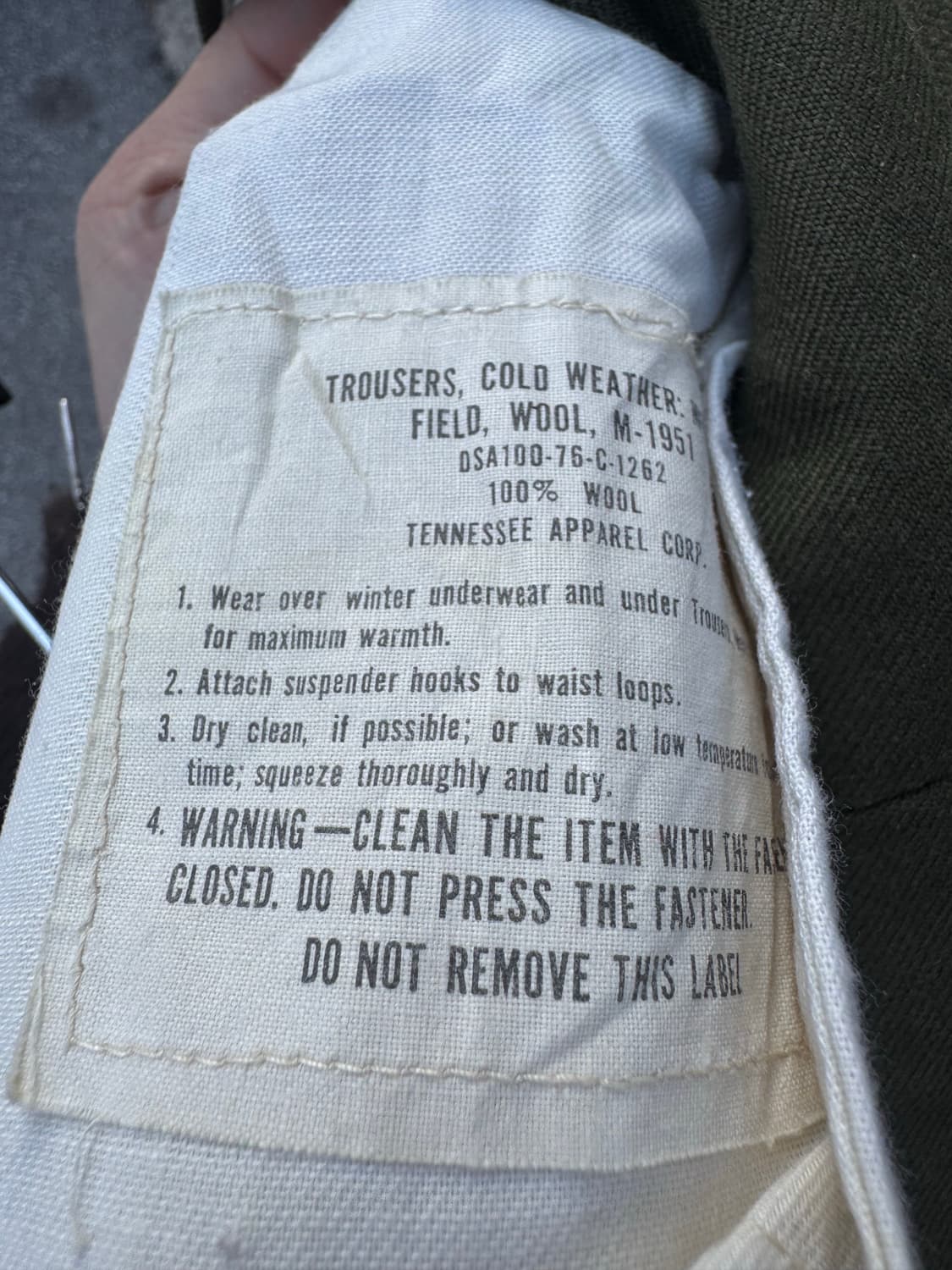 70s 미군 오리지널 m-51 울 필드 팬츠 트라우저 L-R 상품이미지6