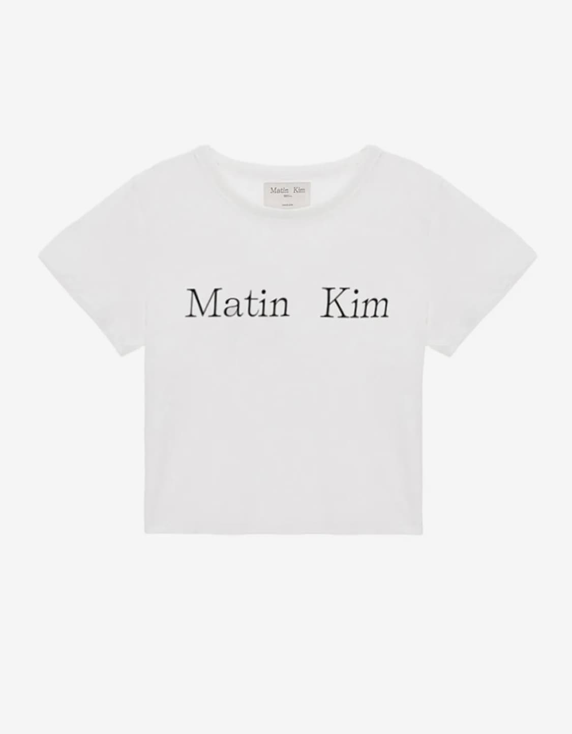 마뗑킴 LOGO CROP TOP IN WHITE 반팔 상품이미지1