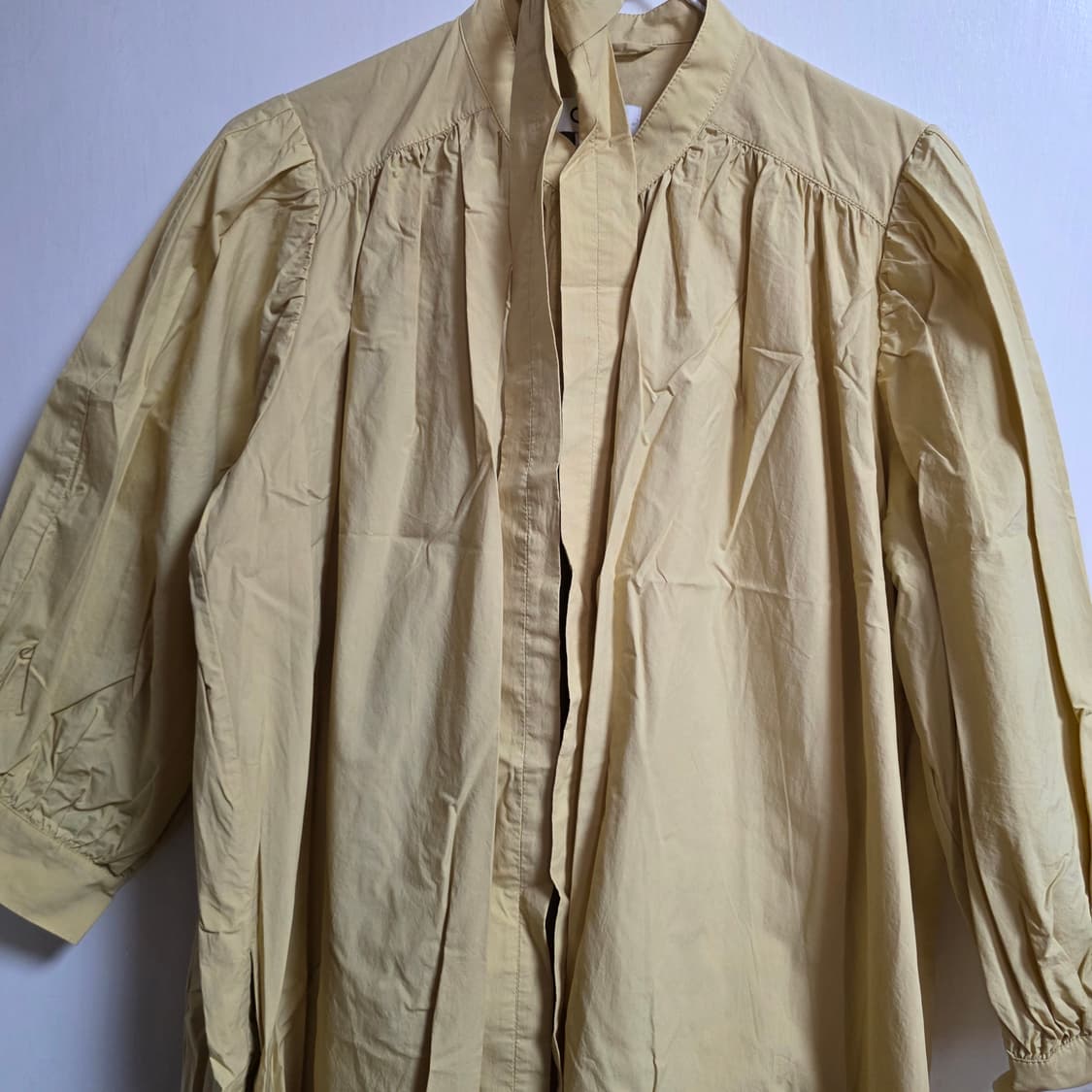 새상품) cos 퍼프슬리브 벨티드 원피스 옐로우 36(44-66사이즈) 상품이미지4