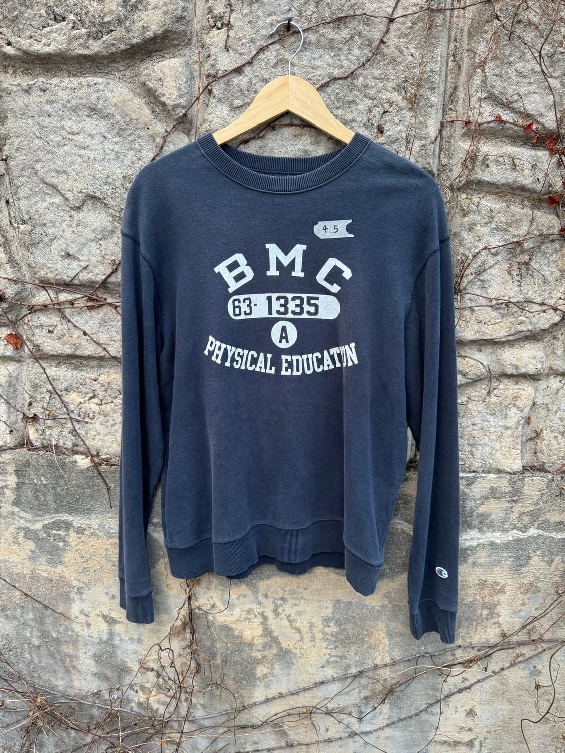 챔피온 빈티지 프린팅 페이딩 스웻 셔츠 맨투맨 네이비 xl 상품이미지1