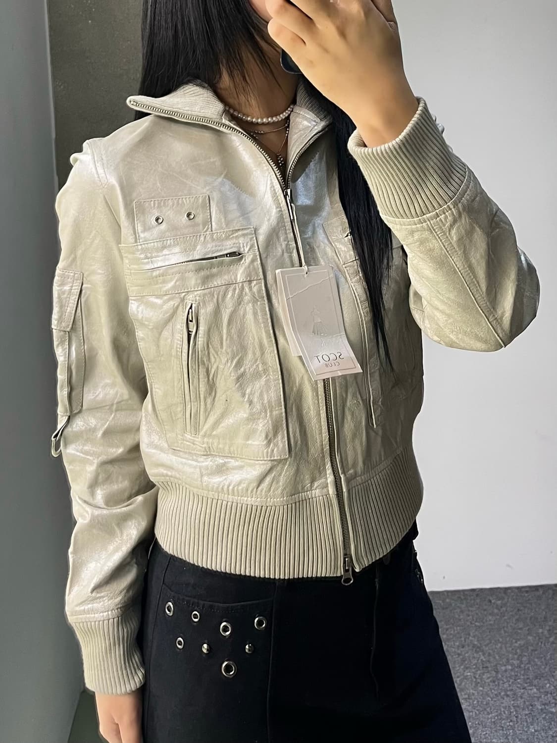 Scot Club 90's 메탈릭 레더 자켓 상품이미지2