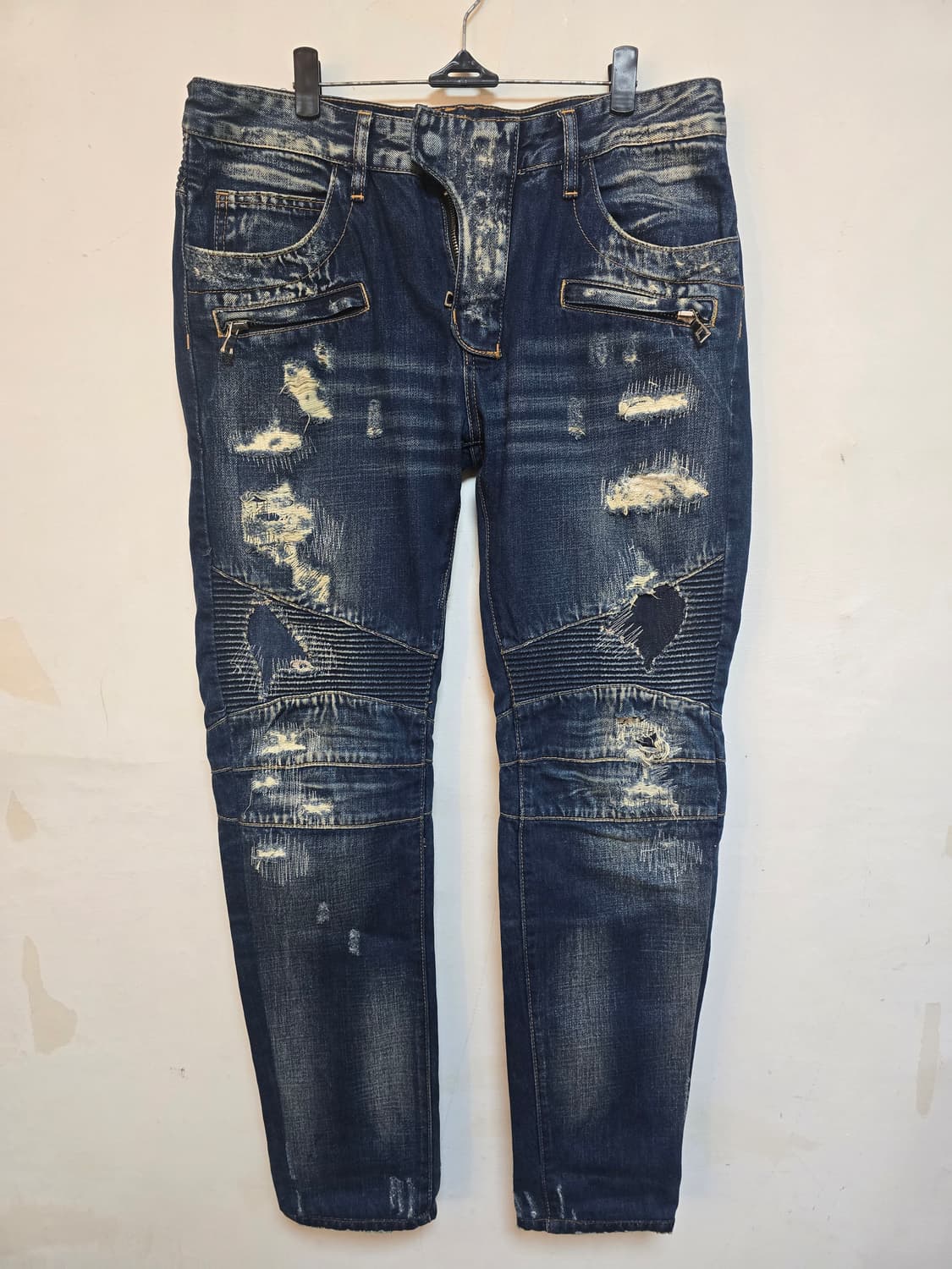 발망 남성 데미지 워싱 바이커 청바지 34 (새상품) 상품이미지1