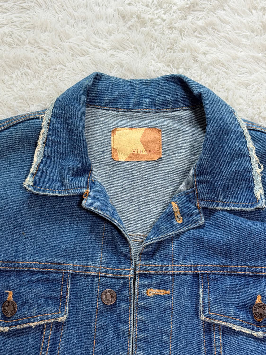 VINCENT 핸드페인팅 유니언잭 데님 자켓 상품이미지3