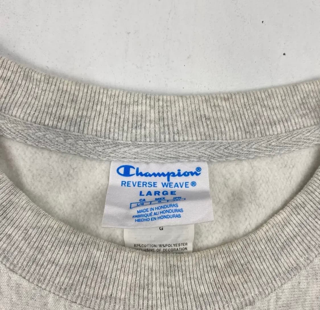 챔피온 리버스위브 블루 택 스펠아웃 빅로고 그레이 스웻 L 상품이미지6