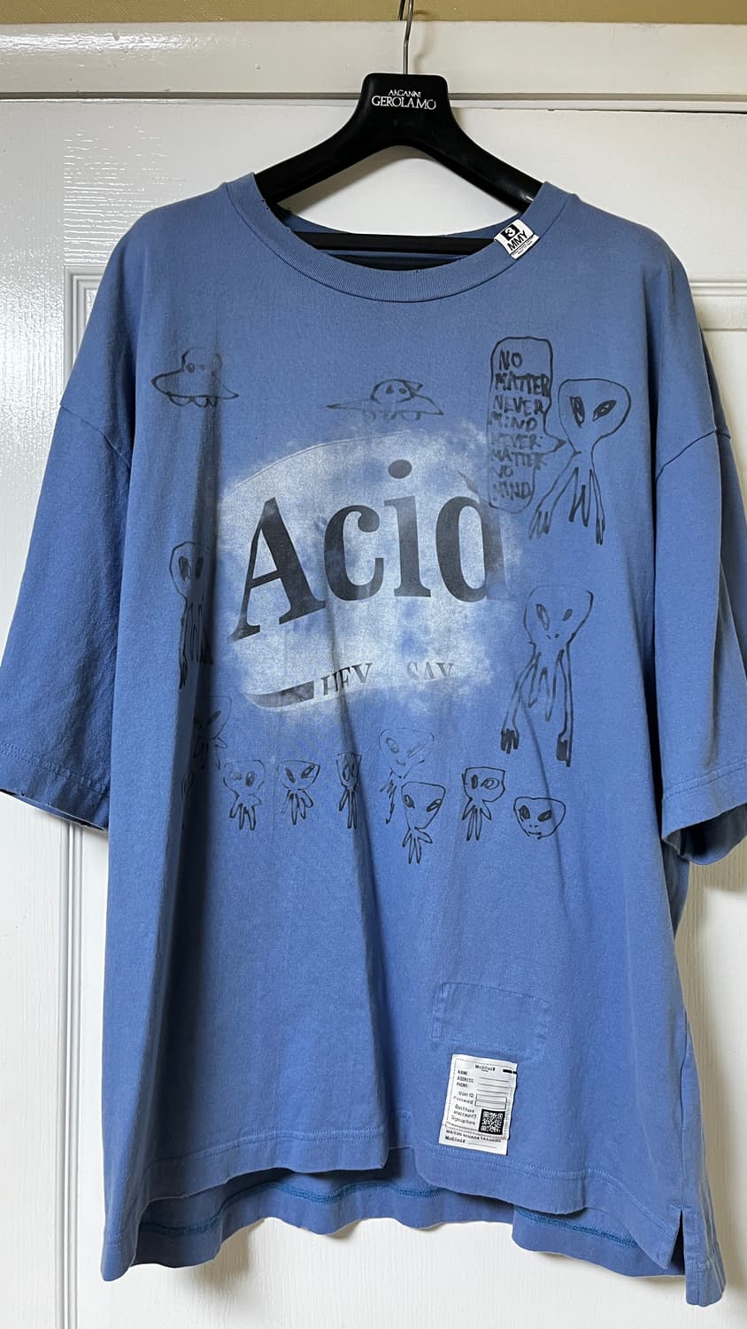 (50)미하라야스히로 디스트레스드 에시드 프린트 티셔츠 상품이미지2