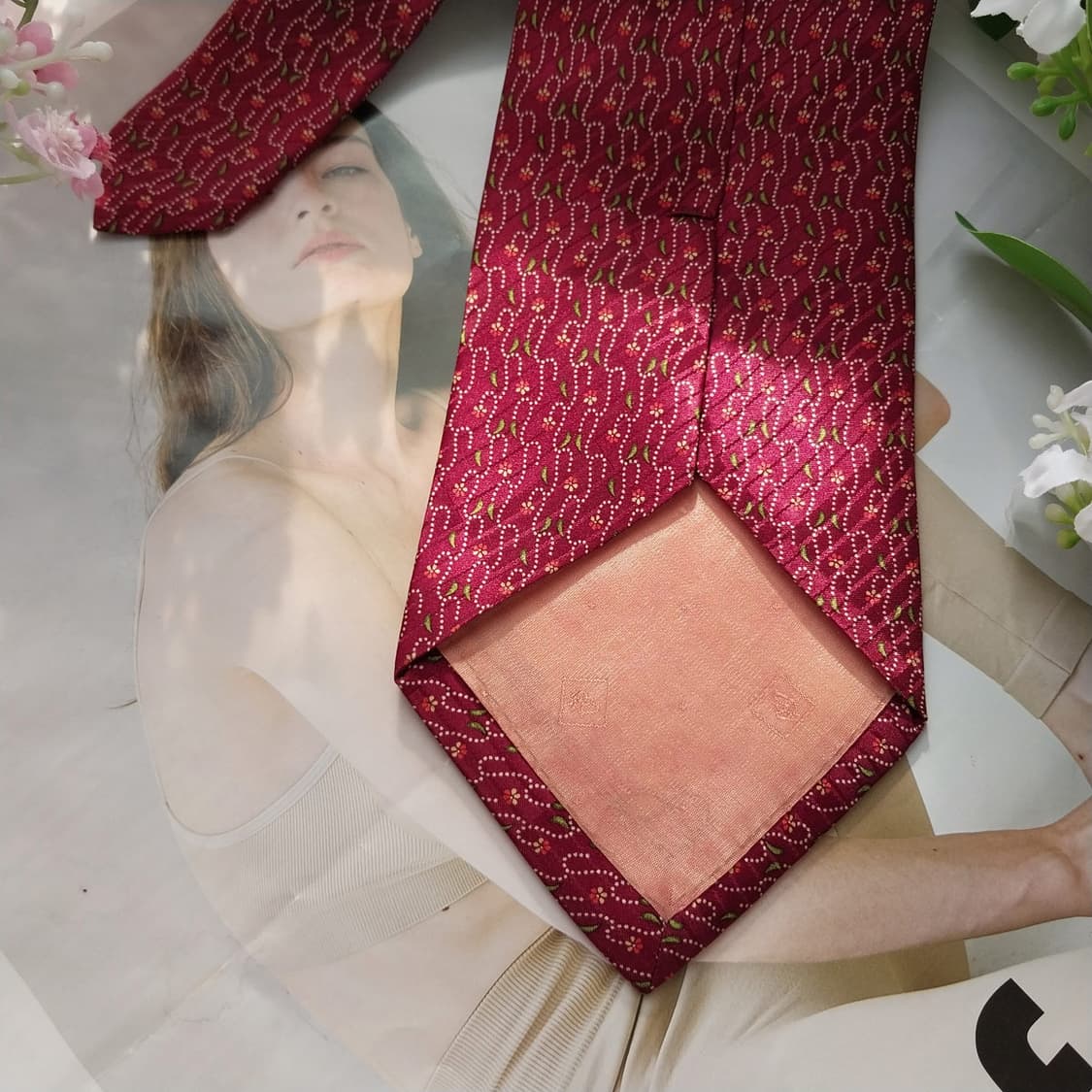 발망 실크 미니 플로럴 지오메트릭 넥타이 9.9cm A+등급 K1602
 상품이미지8