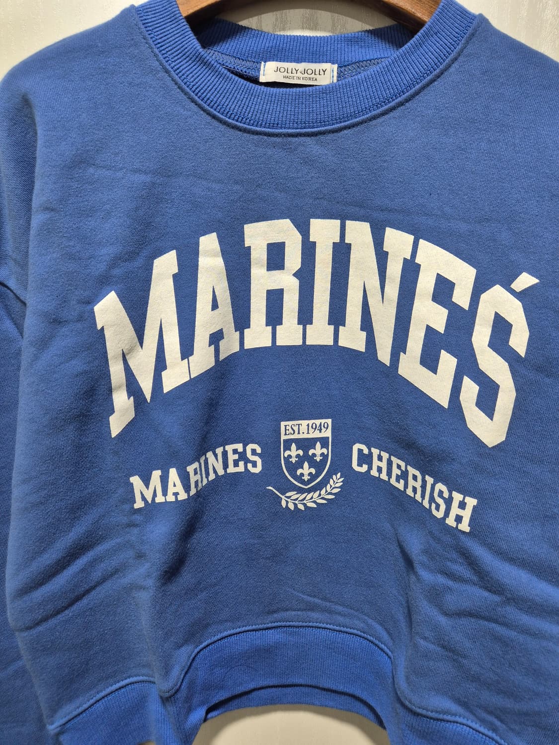 (새일)(새상품)졸리졸리 마린블루 크롭 맨투맨 상품이미지8