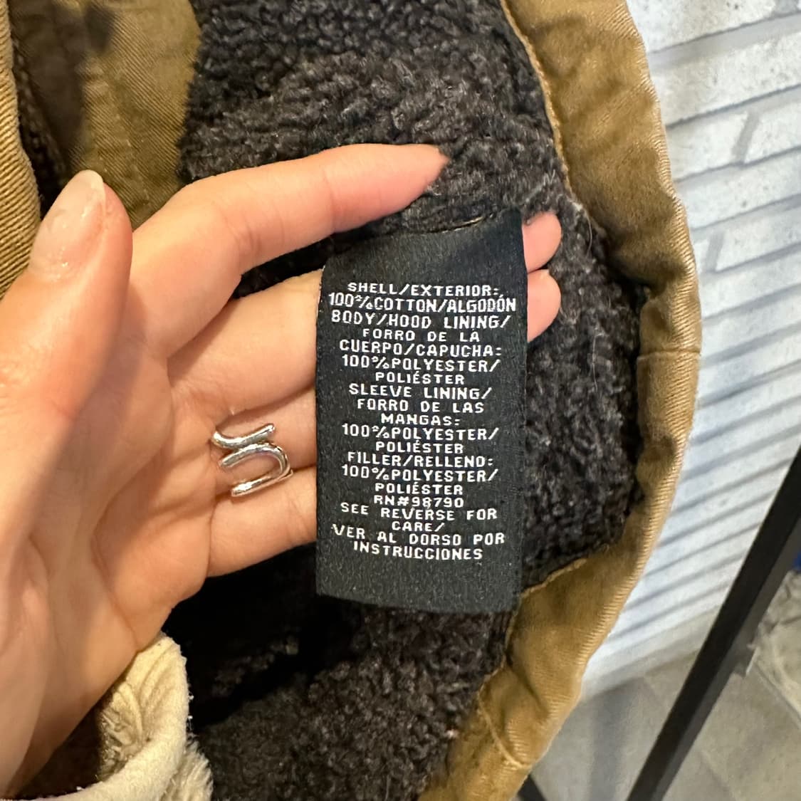 USA VINTAGE 후드 워크 자켓 쉐르파 안감 4포켓 디테일 베이지 상품이미지9