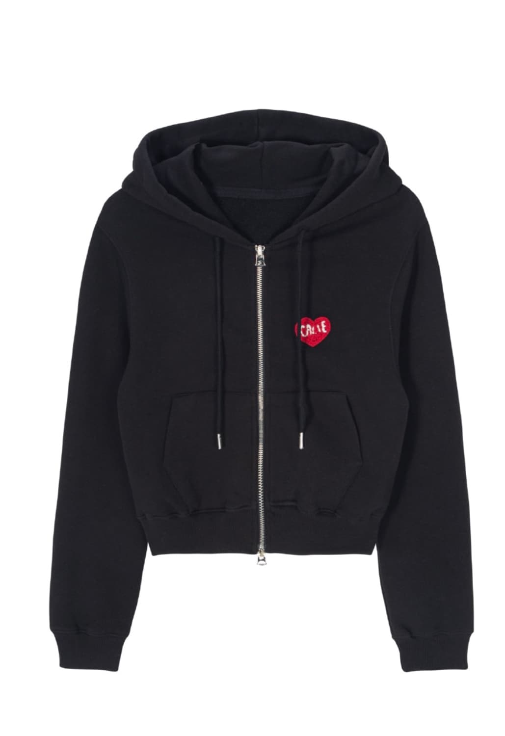 에즈이프캘리 CALIE HEART HOOD ZIP-UP BLACK 상품이미지2