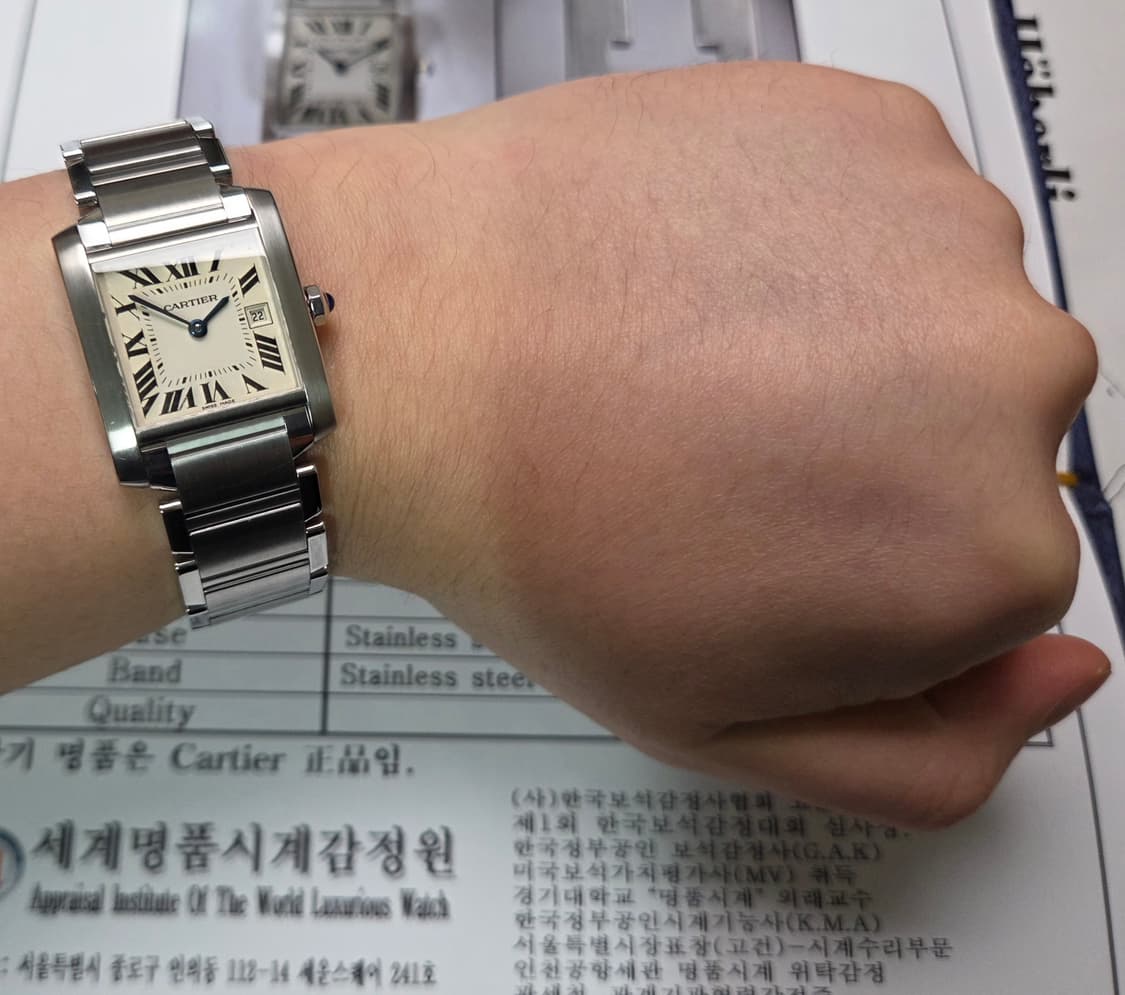 까르띠에 프랑세즈 탱크 2465 올스틸 중형 쿼츠 브레이슬릿 ver. ( 상품이미지9