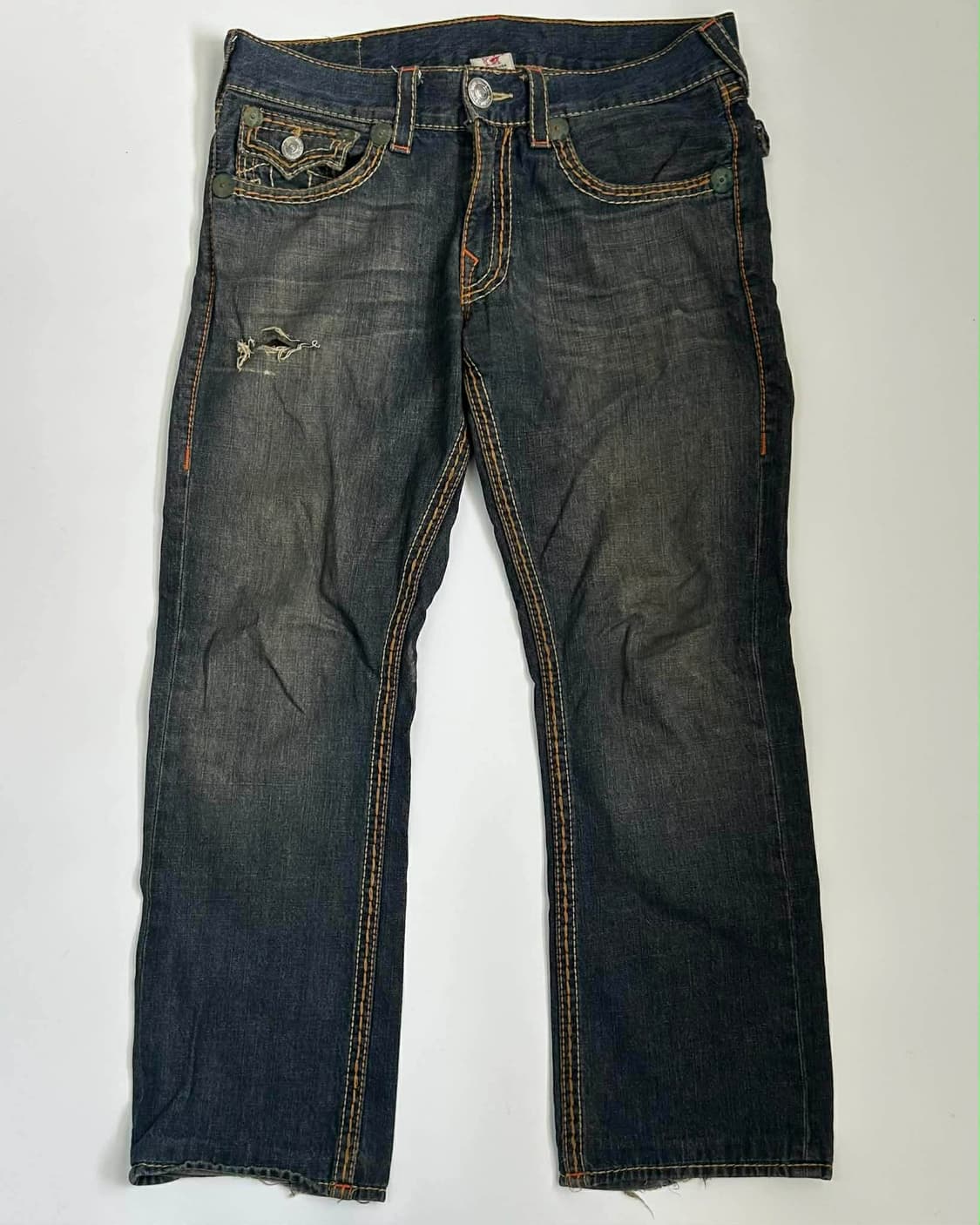 [34] 트루릴리젼 콘트라스트 스티치 데님 팬츠 상품이미지1