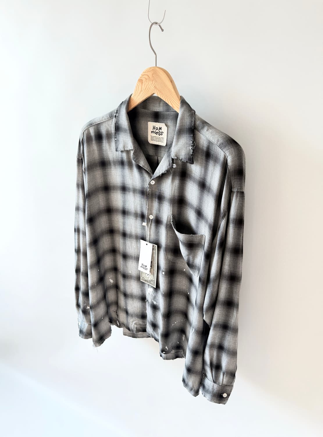 홈리스 레이온 오픈 칼라 셔츠 상품이미지2
