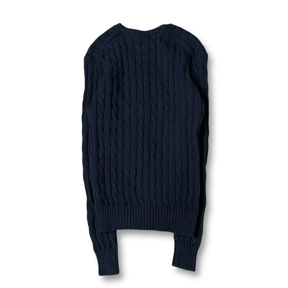 폴로랄프로렌 화이트포니 네이비 브이넥 꽈배기 긴팔 니트 S 상품이미지2