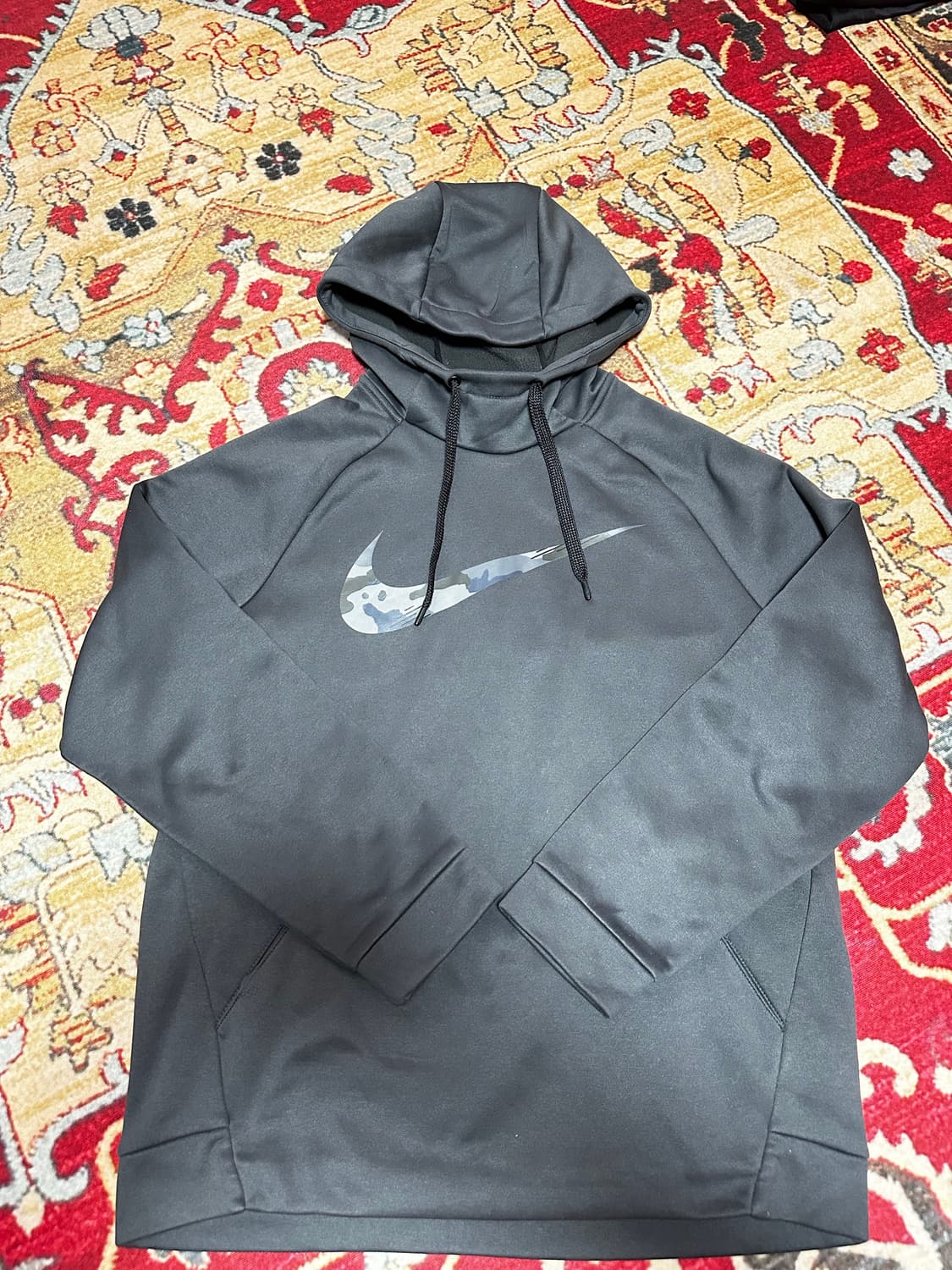 나이키 스우시 카모 후드티 블랙 상품이미지1