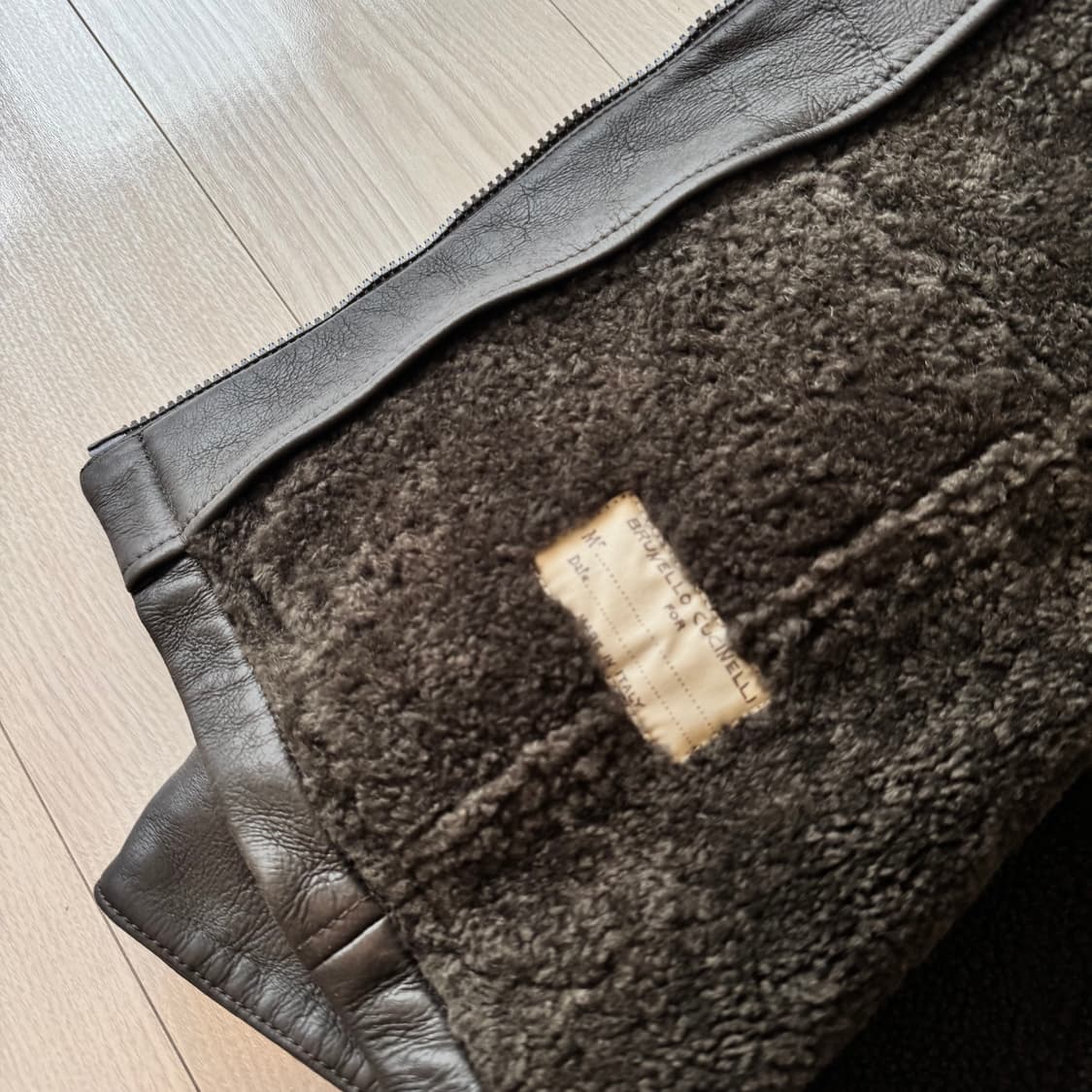 [명작,미사용] 브루넬로 쿠치넬리 최고급 쉽스킨 무통 무스탕 필드 자켓 상품이미지7