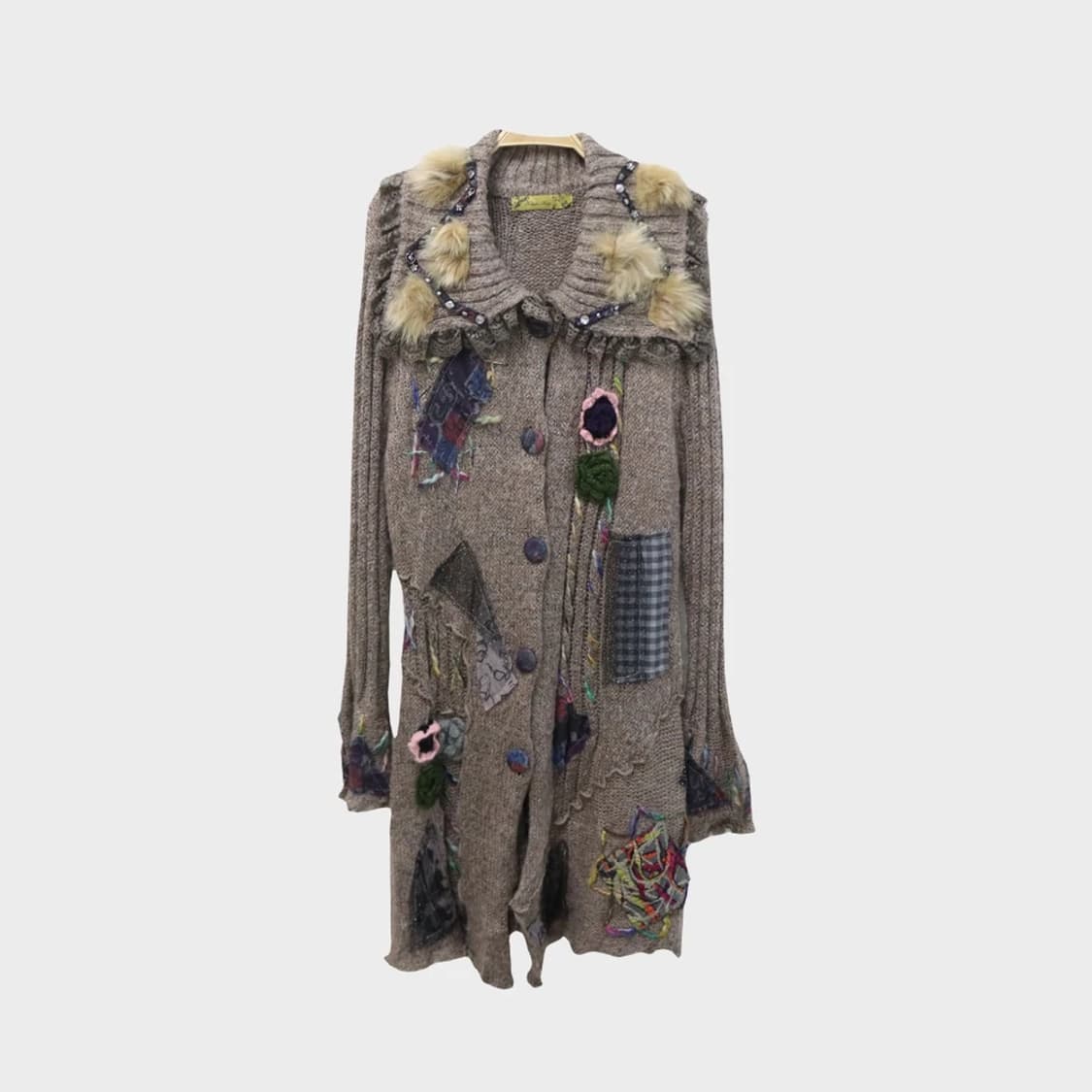 KHAKI KOJI 그런지 울 혼방 롱 가디건 63966 상품이미지1