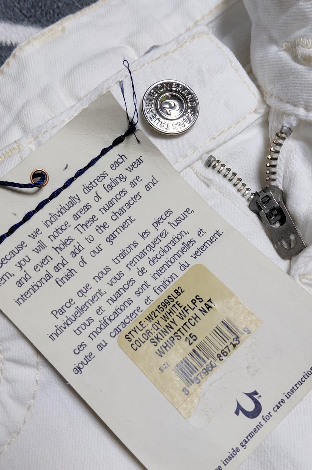 [정품/새상품급] 트루릴리전 휩스티치 화이트 스킨니 데님 (25사이즈) 상품이미지4
