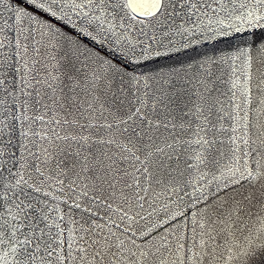 빈티지 헤비 카우레더 스웨이드 트러커 자켓 L 누벅 상품이미지2