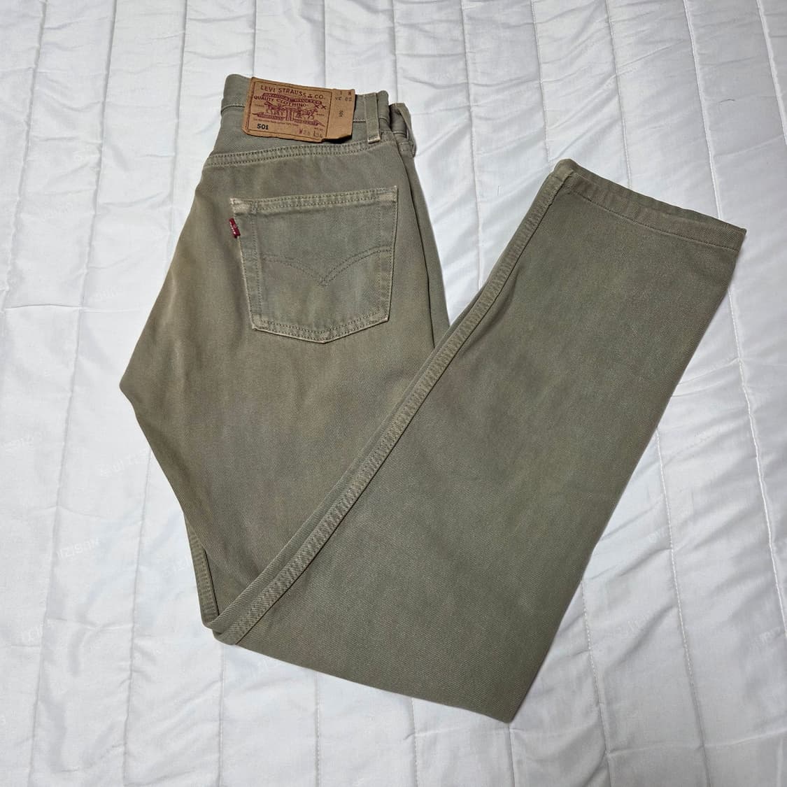 [28]90s 리바이스 501 데님팬츠 made in usa 올리브 상품이미지1