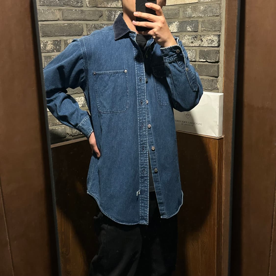 S) 폴로 랄프로렌 코듀로이 배색 데님 던가리 워크 셔츠 상품이미지8