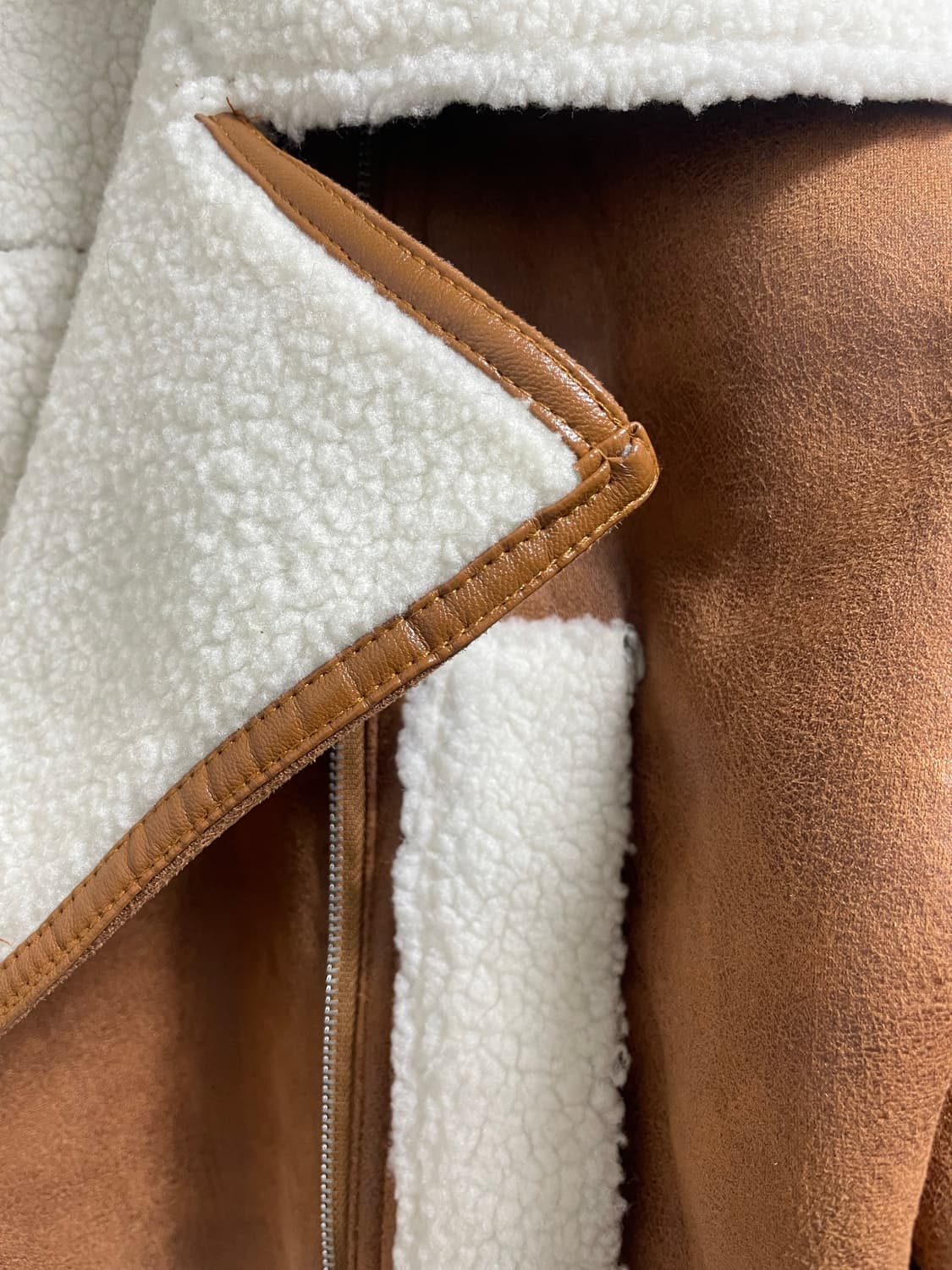 크롭 무스탕 브라운 상품이미지3