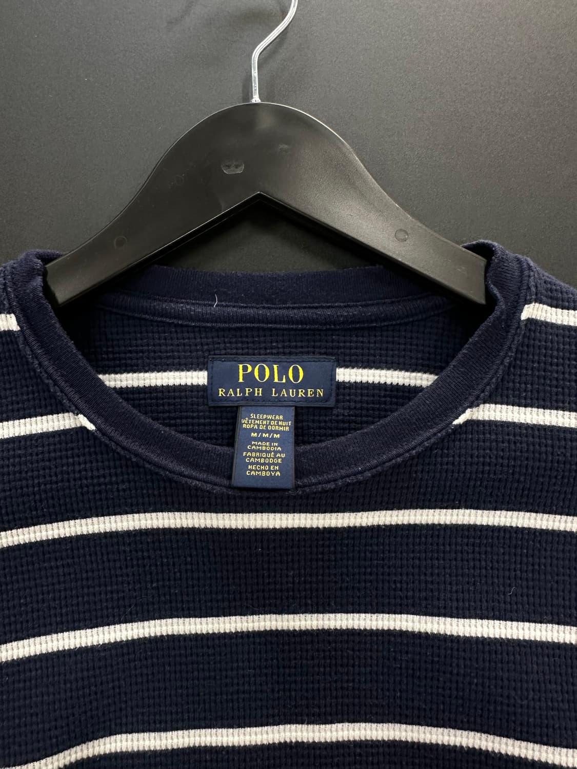 폴로 스트라이프 와플 롱슬리브 네이비 상품이미지6