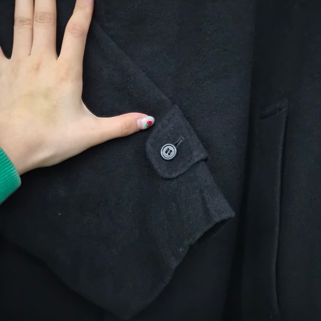 캐시미어 100% 블랙 기본 코트 남녀공용 L 상품이미지3