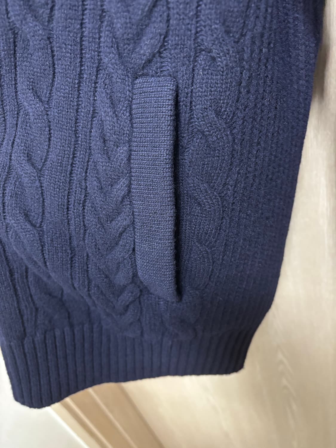 23FW)브룩스브라더스 케이블 방풍 울니트집업XL/105~110/네이비 상품이미지4