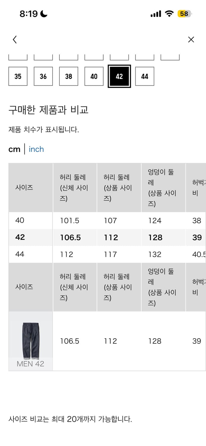 유니클로 레귤러핏 셀비지 상품이미지3