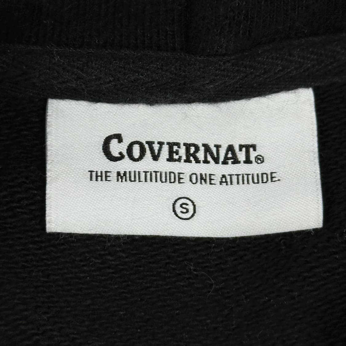 커버낫 투웨이 블랙 헤비 코튼 후드집업 (S) 상품이미지6