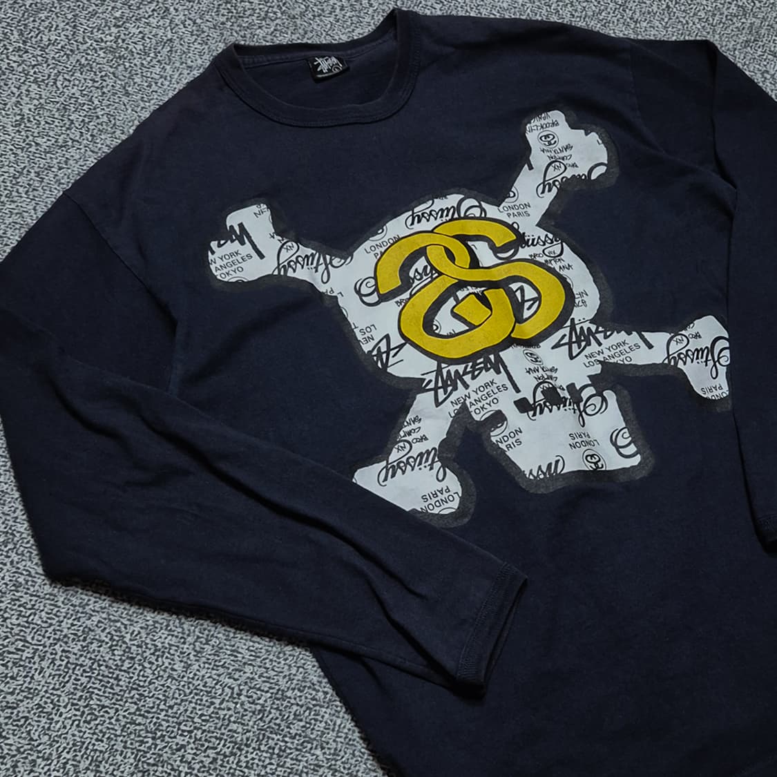 stussy 스투시 해골 프린팅 네이비 롱슬리브 상품이미지2