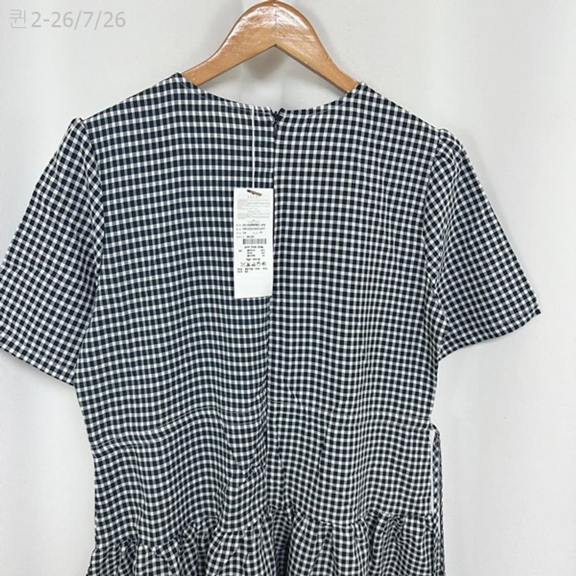 보세 여자 체크 반팔원피스 빅사이즈 임부복 FREE (미착용) 상품이미지6