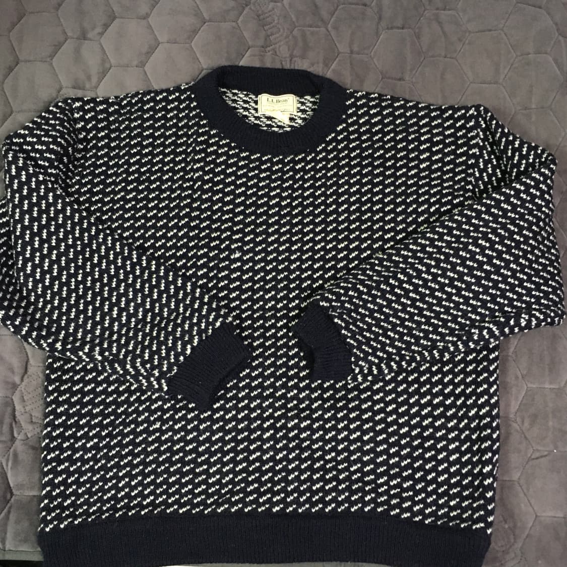 엘엘빈 80s 90s 버드아이 니트 블랙 xl 상품이미지1