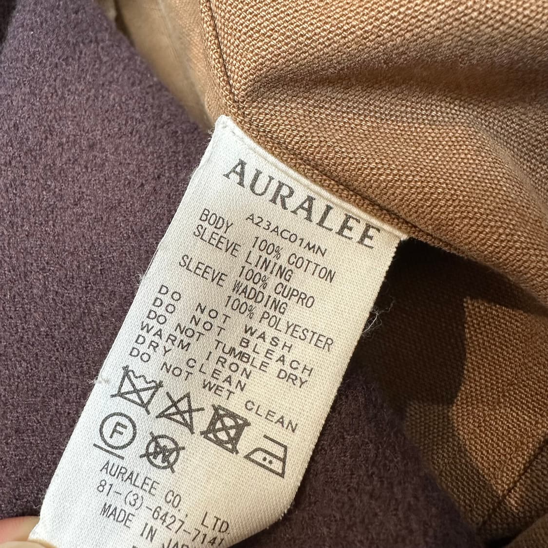 오라리 Auralee 워시드 헤비 캔버스 라이너 코트 상품이미지10